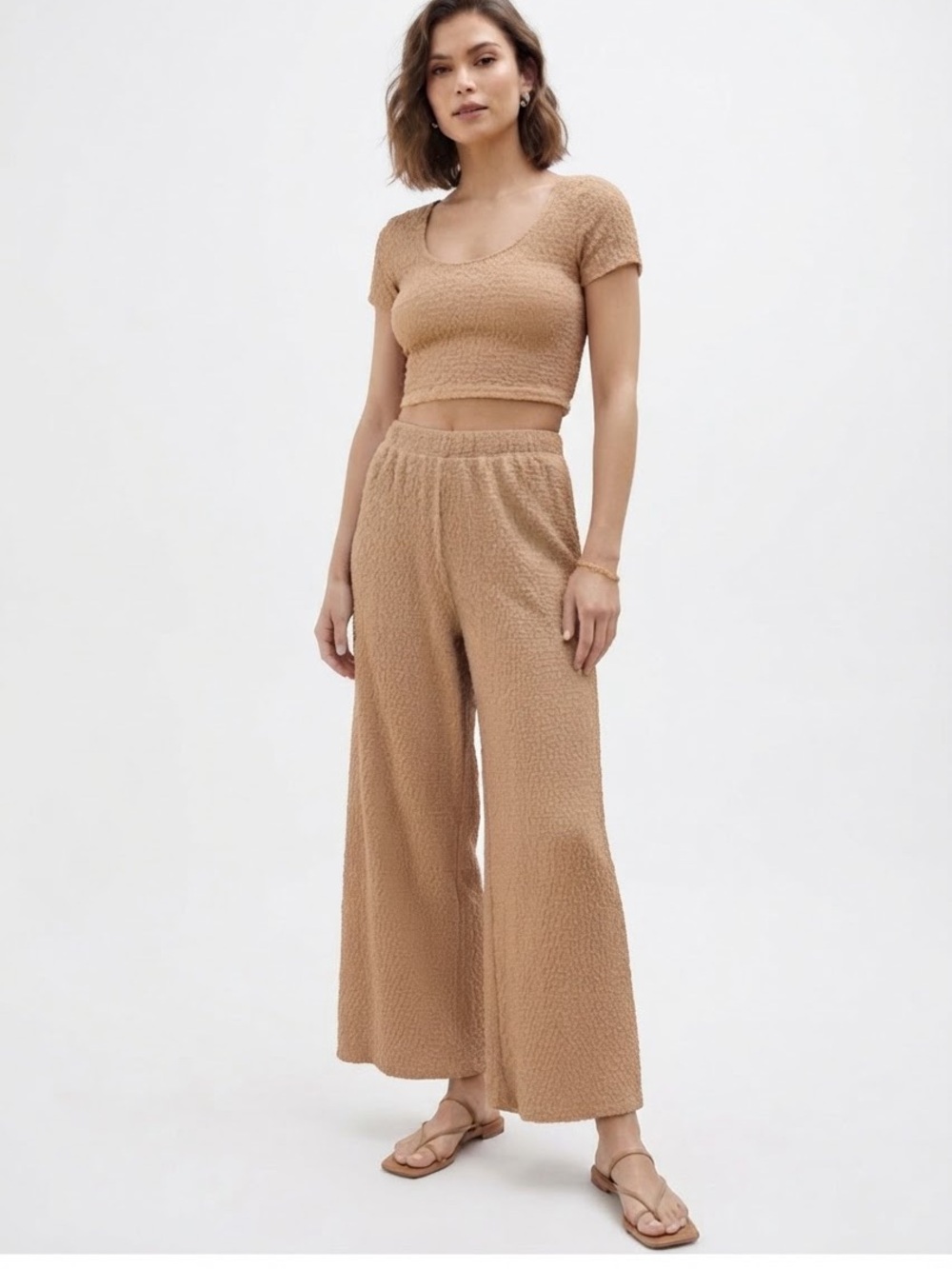 Truth by Republic Wide-Leg Textured Pull-On Pants